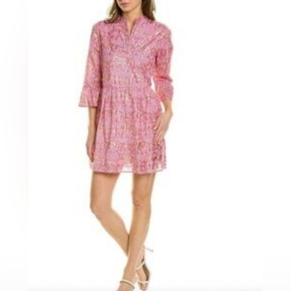 Jude Connally Hidden ZEBRA Pink Gold Dress size medium